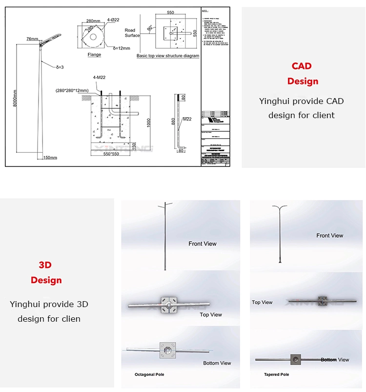 Steel Landscape Lighting Garden Light Pole