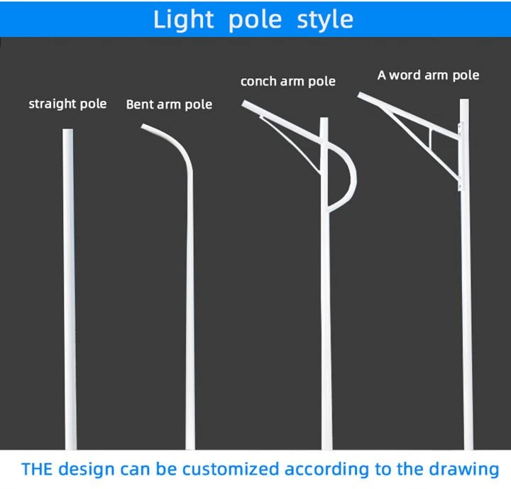 Rust Proof Corrosion Resistant HDG Q235 Light Pole Post for Street Garden Square 3m to 12m